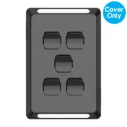 Clipsal Pro 5 Gang Switch Skin Black | P3045C-BK