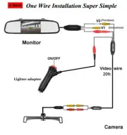 4.3" Backup Camera Mirror Car Rear View Reverse Night Vision Parking System Kit