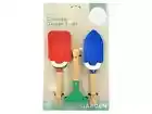 3 PCS Children Garden Tools Set Shovel Rake Spade Kid Wood Handle Planting Tools