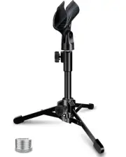 Desktop Mic Stand Portable Foldable Tripod with Mic Clip Holder and 5/8" Male...
