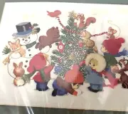 Vintage Columbia-Minerva Stitchery Kit 7492 "Decorating The Tree" Christmas Scen