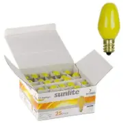 25Pack C7 Yellow Christmas Light Bulbs, 7W, 30LM w/ E12