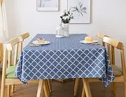 Excovip Textured Tablecloth Stain Resistant Waterproof and Wrinkle Resistant Washable Soft Table Cloth, Fabric Table Cover for Dining Room and Outdoor Use, Rectangle 60x102 Inch,Blue 9283