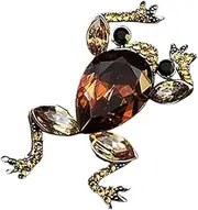 [AVLUZ] Frog Brooch Simulated Crystal Rhinestone Brooches Lapel Pin, Personality Clothing Hat Bag Accessories for Women Girls
