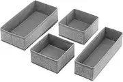 Whitmor Set of 4, Crosshatch Gray Drawer Organizer,