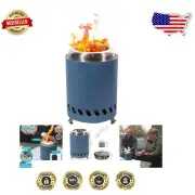 Portable Tabletop Fire Pit - 360-Degree Airflow with Wood and Pellet Options
