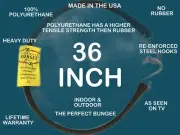 NEW HEAVY DUTY The Perfect Bungee Strap Black Polyurerthane MADE IN THE USA 36"