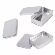 Small Silver Metal Tin Box Empty Storage Box Money Coin Key Storage Container