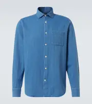 [Frescobol Carioca] Frescobol Carioca Emilio herringbone denim shirt UK 15,5 blue