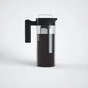 Daseeme Cold Coffee Maker - 44 oz Iced Tea and Iced Coffee Maker and Pitcher w/Glass Carafe, Filter, Funnel & Measuring Scoop Black