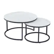 Snow Coffee Table Set - Snow White/Black