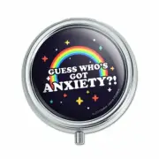 Guess Who's Got Anxiety Rainbow Funny Humor Pill Case Trinket Gift Box