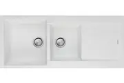 Oliveri Santorini White 1 & 3/4 Bowl Inset Sink With Drainer ST-WH1510