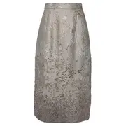 [Biyan] Lame Jacquard Slim Midi Skirt