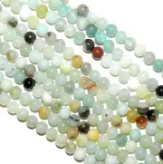 GR335 Blue-Green Multi-Color Amazonite 6mm Round Gemstone Beads 15"