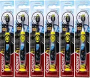 Colgate Batman Toothbrush for Children with Suction Cup, Kids 5+ Years Old, Extra Soft (Colors Vary) - Pack of 6