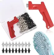 [Cruzix] 1/4 Inch Track Spikes, 60 Pieces Carbon Steel Spikes and Cross Country Spikes with Spike Wrench Replacement Track Spikes for Sprint Sports Short Running Spikes Track Shoes