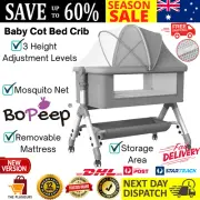 Bopeep Baby Cot Bed Crib Portable Bassinet Safety Fence Adjustable Beside AU