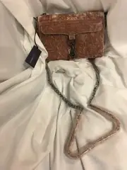 Rebecca Minkoff Mini MAC Velvet Crossbody Hand Bag Pink Purse Gunmetal Hardware