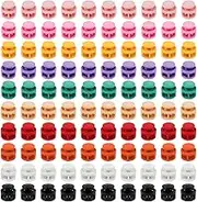 100 Pcs Assorted Color Plastic Double Hole Spring Cord Lock End Stopper Fastener Slider Toggles Clip for Parachute Buckle, Colorful