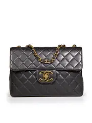 1997-1999 Vintage Black Leather 24 Jumbo Classic Single Flap