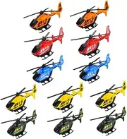 HONITANO 12Pcs Helicopter for Pull Back Power Helicopter Models Bright Colors Design for Home Decoration and Birthday Engaging Flying for Boys Random Color