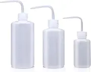 Wash bottle, 3 Pack LDPE Squeeze Bottles, Safe Plastic Low Density Polyethylene Bottles with Narrow Mouth, for Chemistry, Industry, Lab & Gardening, 500ml / 17oz, 250ml / 8.5oz, 150ml / 5.1oz