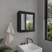 Luma Mirror Medicine Cabinet Engineered Wood Black