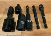 7pc Socket And Hex Shank Adapter Set For Drill