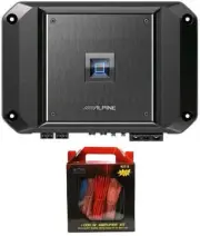 Alpine R2-A60F 4 Channel 600 Watt Class D Car Audio Amplifier & KIT8 AMP Kit