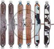 Just Ranch Western Tooled Padded Leather Rear Flank Back Saddle Cinch Size (38" x 5") with Billet Straps Size (28"x1.5")
