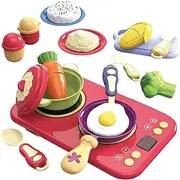 Gmokluytw Play Food Sets for Kids Kitchen | Sound and Light Play Kitchen Cookware,Learning Toy Educational Interactive Pretending Game for Kids Birthday Children Boys Nursery Girls