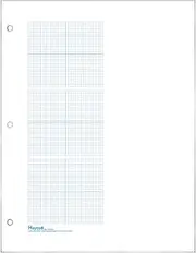 Geyer Instructional Products - 3 Grid Graph Paper, 1/8" Squares and Accentuated Axes, Right Half Blank, Double Sided, Blue Lined, 500 Sheet Ream, Three Hole Punched