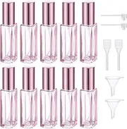Segbeauty Perfume Atomiser, 10 Pcs Perfume Spray Bottle Glass 10ml, Luxury Perfume Refillable Bottle, Empty Cologne Dispenser, Perfume Travel Bottle for Men and Women (Pink)
