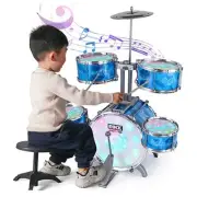 Kids Drum Set for Toddlers with 5 Jazz Drum Kit & Lights (Vibrating