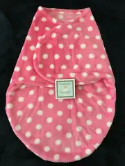 Elements of Style plush pink polka dot fleece baby swaddle sleep bag sack wrap