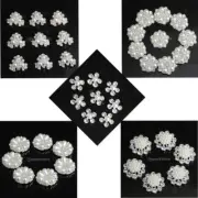 10 Charms Metal Pearl Flowers Rhinestone Flatback Embellishment DIY Wedding
