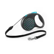Flexi Retractable Fun Dots Cord Dog Lead Blue 5m