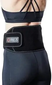 RE3 Ice Compression Pack for Back & Chest - Effective Cryotherapy Wrap for Pain Relief, 2xIce Core Blankets (Standard Size, Black)