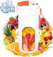 Portable Blender for Shakes and Smoothies, 13oz Personal Blender with USB Rechargeable and 10 Blades Mini Small Blender Bottles for Office Gym Kitchen (White)