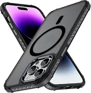 for iPhone 14 Pro Max Case Magnetic [for Magsafe][Military Grade Shockproof Protection] Anti-Scratch Non-Slip Shockproof Protective Cover Matte Translucent Slim Phone Case for iPhone 14 Pro Max,Black
