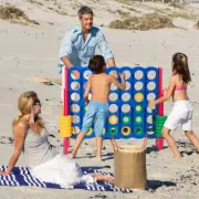 NNECW Giant Connect 4 in A Row with 42 Jumbo Rings for Garden &amp Beach-Red