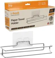 I-Hook 23Cm Paper Towel Holder Stainless Steel Bathroom Organiser - Silver