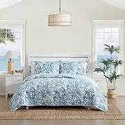 Tommy Bahama - King Quilt Set, Luxurious Bedding with Matching Shams, Coastal Inspired Room Essentials (Aubrey Blue, King)