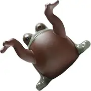 1pc Frog Tea Pet Pen Holder Money Toad Statue Accesorios Para Escritorio Lucky Chinese Ceramic Frogs Figurines Frog-shaped Model Shoe Dryer Desk Zisha Ceramics Appendix