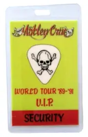 Motley Crue Dr. Feelgood 1989 VIP Backstage Pass Original Rock Heavy Metal Music