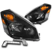 For 04-09 Quest Mini Van Replacement Black Headlights Headlamps w/Bumper LED DRL