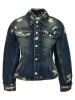 [Marc Jacobs] Marc Jacobs-The Rip And Repair Fluted Denim Jacket Puffer Jackets Blu-Donna S Blue
