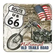 Route 66 Easy Rider Coaster Set of 4 Nostalgic Art