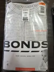 New Bonds Zip Long Sleeve Wondersuit Grey - Size 00 (3-6 months)